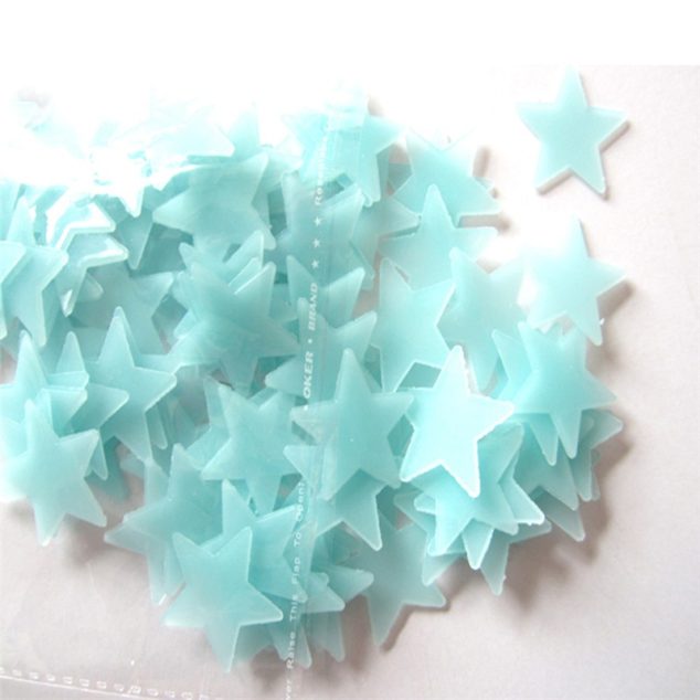 Kids Bedroom Fluorescent Glow In The Dark Stars Wall Stickers