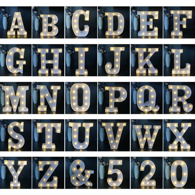 Alphabet Letter LED Lights  Lamp Decoration