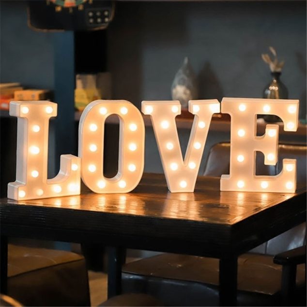 Alphabet Letter LED Lights  Lamp Decoration