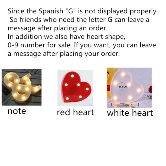 Alphabet Letter LED Lights  Lamp Decoration