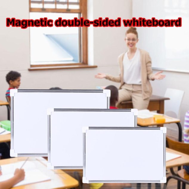 Double Side Magnetic Whiteboard Office School Dry Erase Writing Board Pen Magnets Buttons
