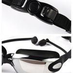 Waterproof Swimming Glasses Electroplated Swimming Goggles with Swimming Cap Set