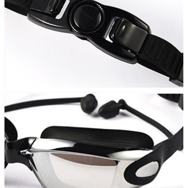 Waterproof Swimming Glasses Electroplated Swimming Goggles with Swimming Cap Set