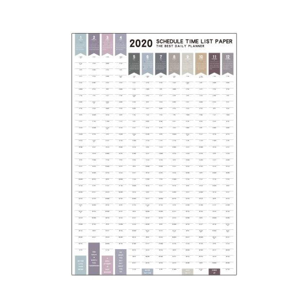 2020 365 days Paper Wall Calendar  Daily Planner