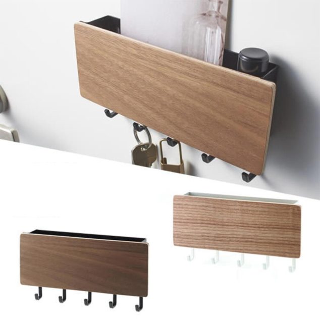 Decorative Simple Small Wall Hooks with Space Saving Storage Rack Holder
