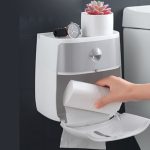 Modern Bathroom Wall Mounted Shelf Storage Box Toilet Paper Dispenser