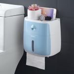 Modern Bathroom Wall Mounted Shelf Storage Box Toilet Paper Dispenser