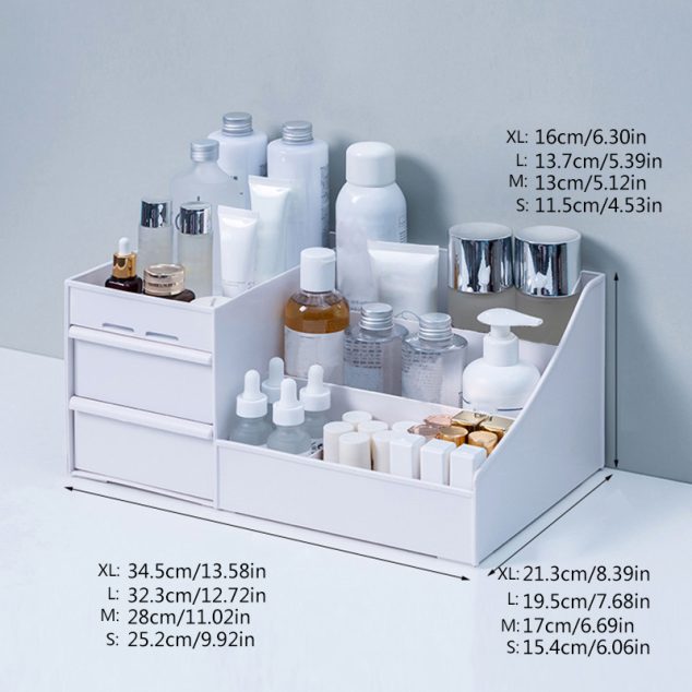Large Capacity Cosmetic Storage Box with Drawer Organizer