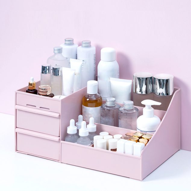 Large Capacity Cosmetic Storage Box with Drawer Organizer
