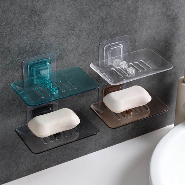 Soap Rack No Drilling Wall Mounted Double Layer Soap Holder