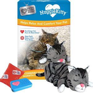 HuggieKitty by Pets Know Best- Cuddly Cat Toy, Soothing Sound & Warmth Help Relax
